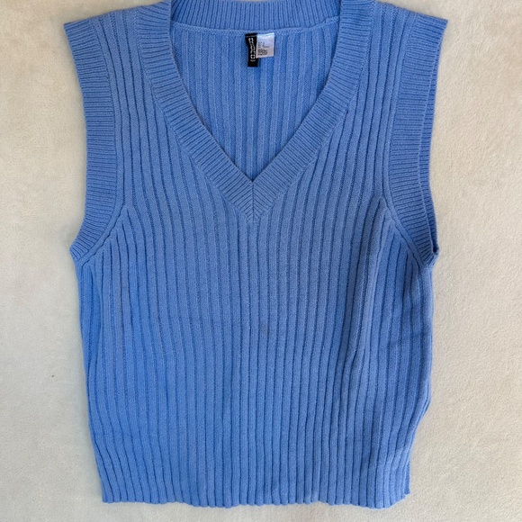 Fairy Core Soft Girl Blue Streetwear Essentials Sweater Vest Size M - Picture 9 of 9